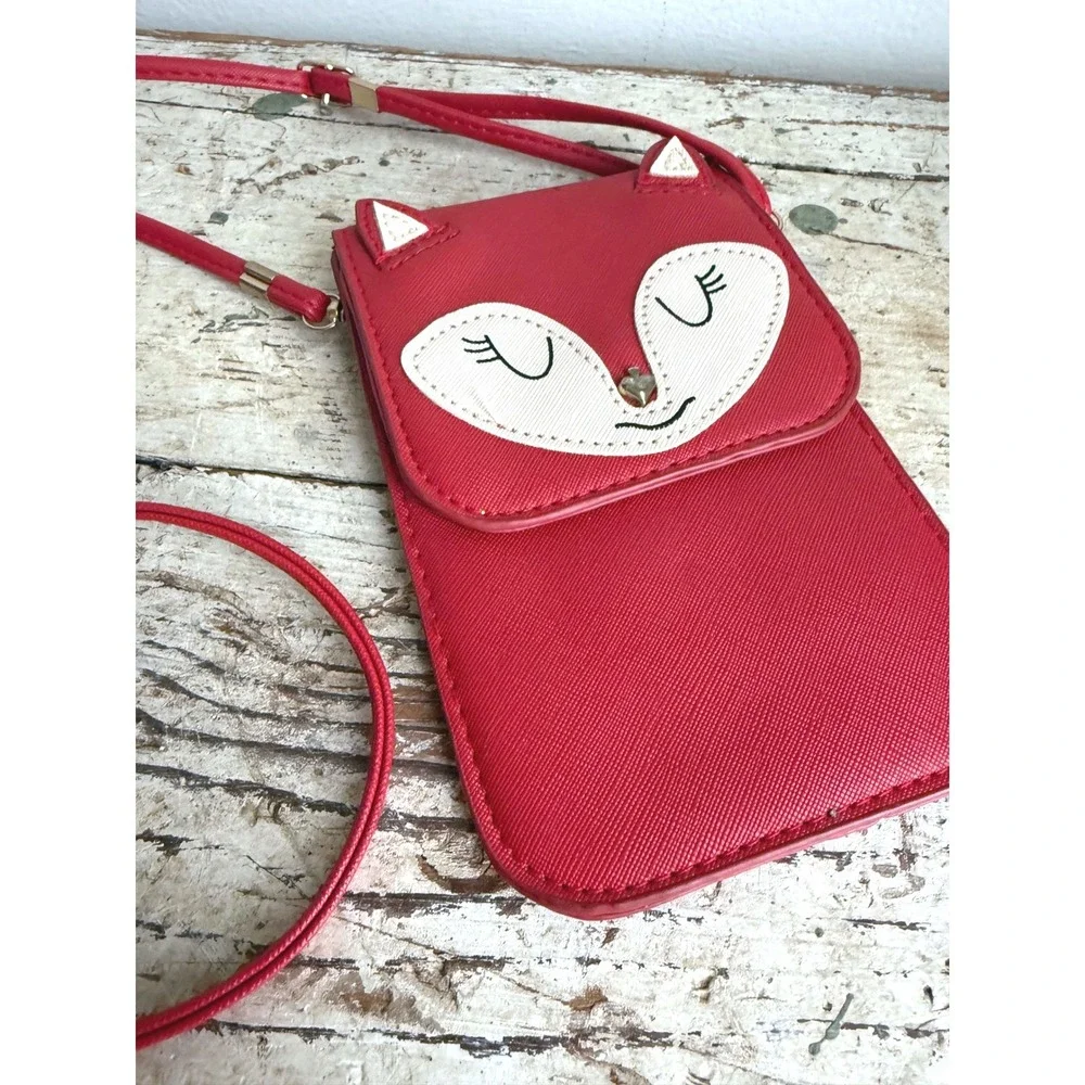 Red Fox Crossbody Phone Bag Kids Small Animal Pouch Purse
